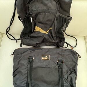 Puma Black Backpack and Tote Set